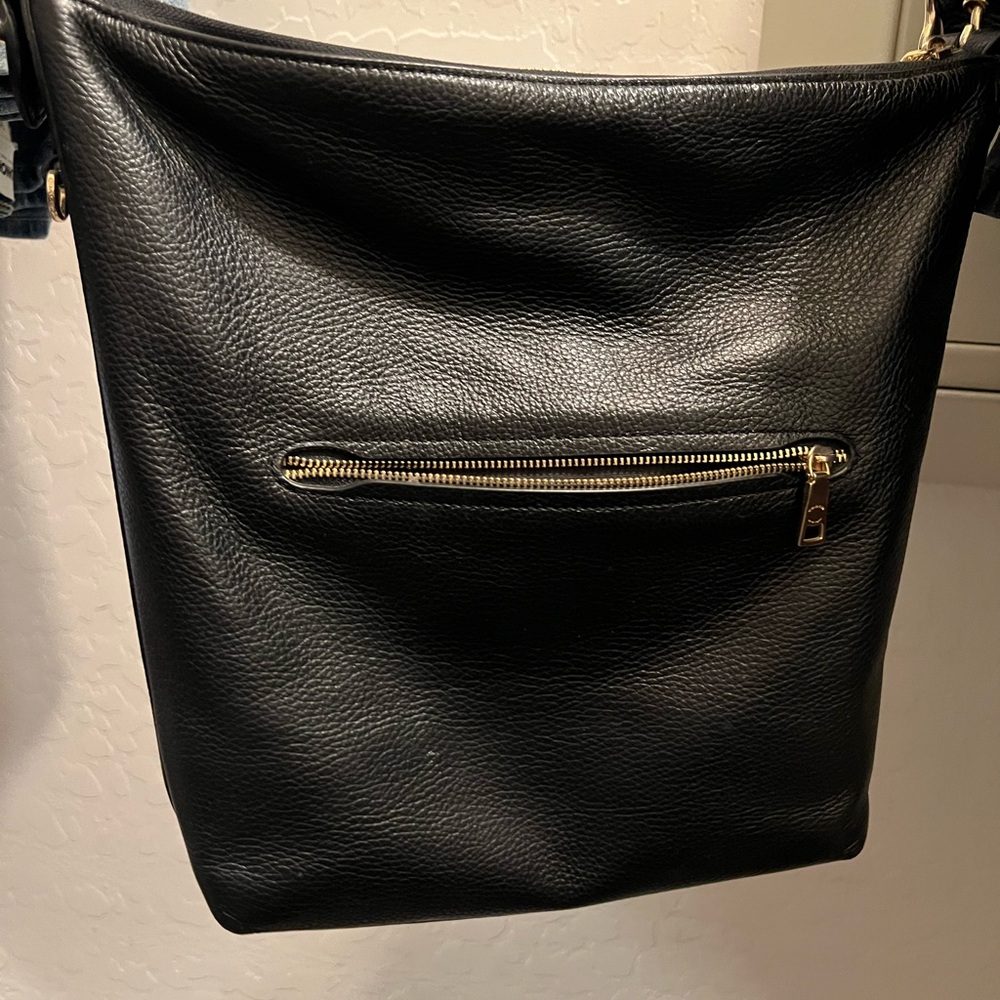 Coach Black Leather Shoulder Bucket Bag with Gold Hardware - Picture 4 of 5
